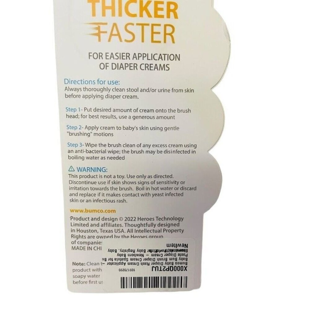 Bumco Diaper Cream Spatula Baby Bum Brush for Butt Paste Diaper Cream Red 6" - Picture 7 of 8